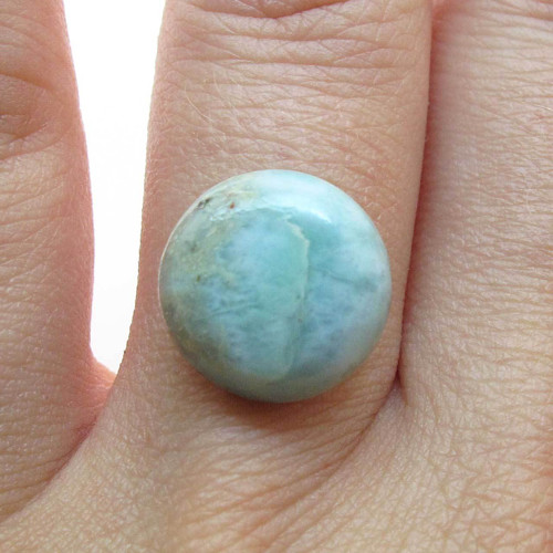 Kabošon larimar kruh 13,1mm — foto 1
