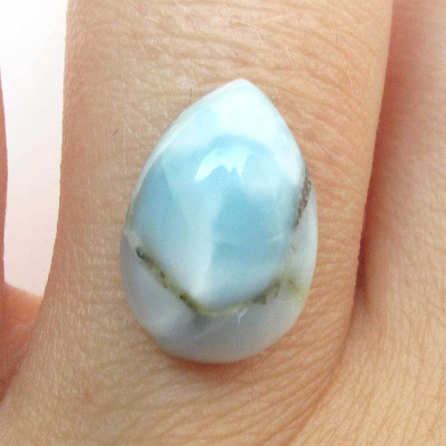 Kabošon larimar kapka 13,6mm REZERVACE — foto 1