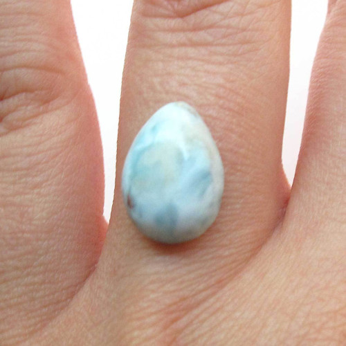 Kabošon larimar kapka 13,8mm — foto 1