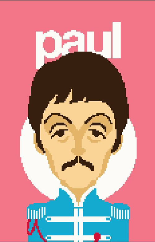 Předloha na vyšívání - BEATLES: Paul