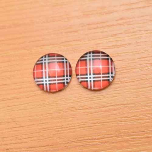 Skleněný kabošon - 12mm - 2 kusy