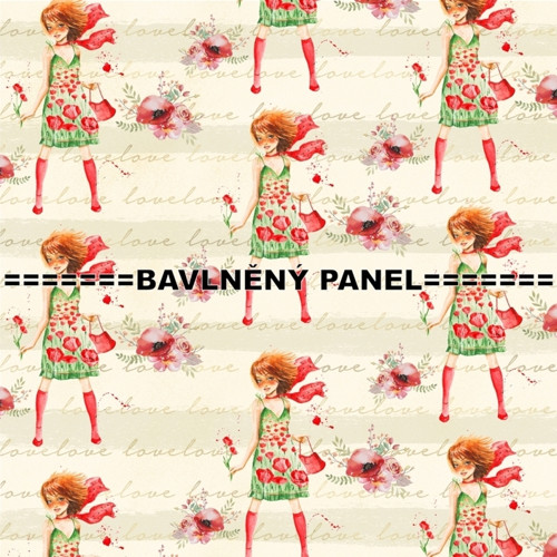 Bavlněná látka - panel 25 x 25 cm