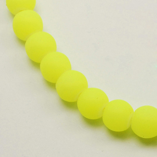 Korálky sklo NEON/ žlutá/ 8mm / 12ks