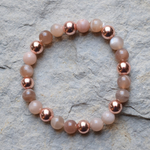 Měsíční kámen, hematit rose gold