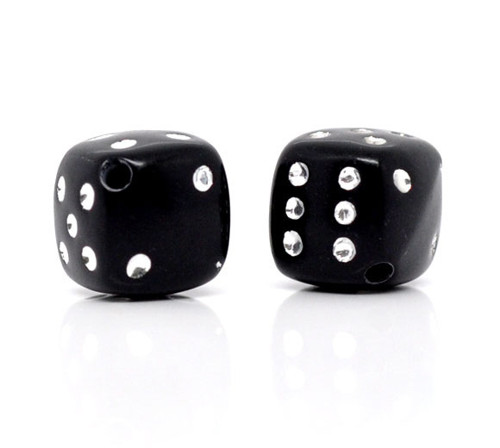Akrylové kostky/ černé/ 9mm/ 6ks