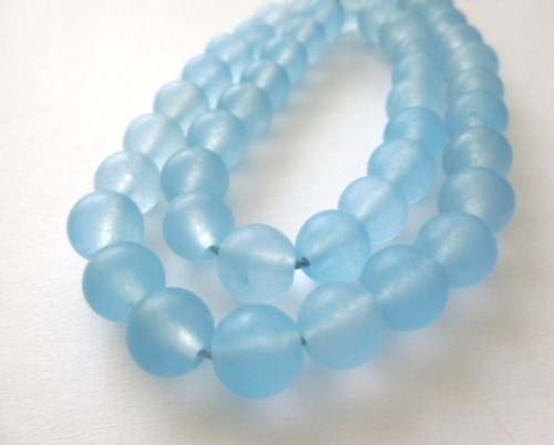 Jadeit přírodní světlemodrý frost 8mm/5 ks