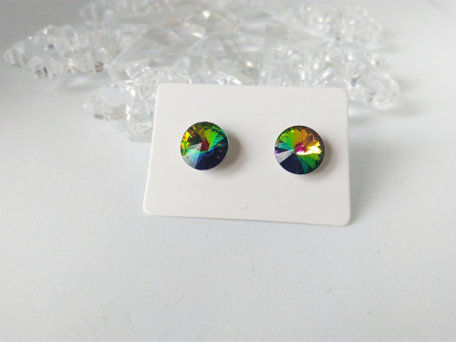 Ocelové náušnice- Swarovski Vitrail Medium 8mm — foto 1