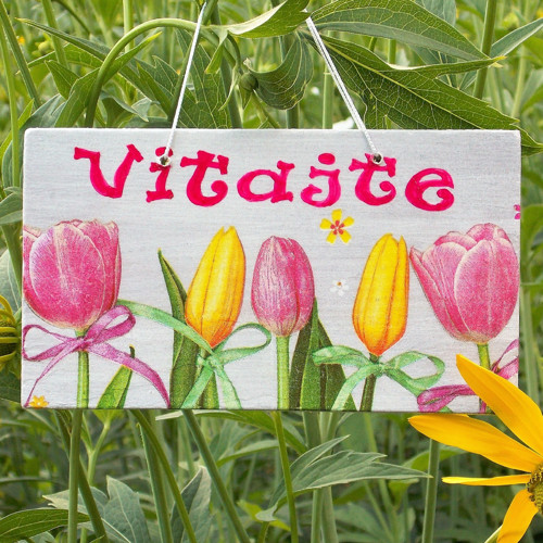 Cedulka nad dveře Tulipánová
