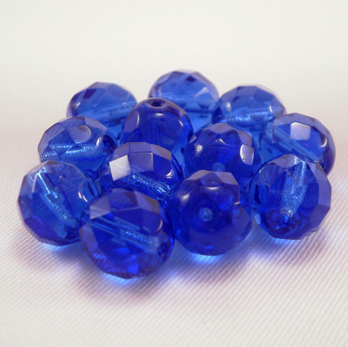 15ks České broušené ohňovky 10mm Sapphire