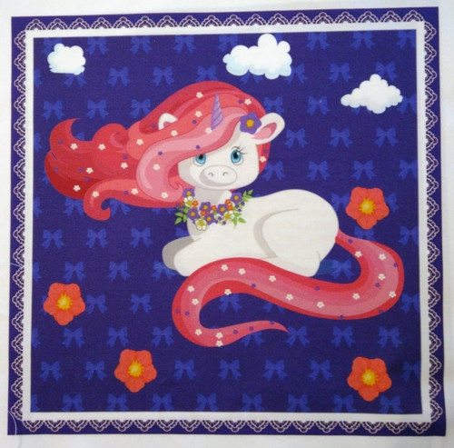 Bavlněná látka - panel Jednorožec 23 x 23 cm — foto 1