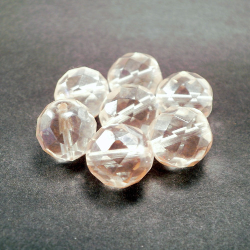 10ks České broušené ohňovky 12mm Crystal Orange