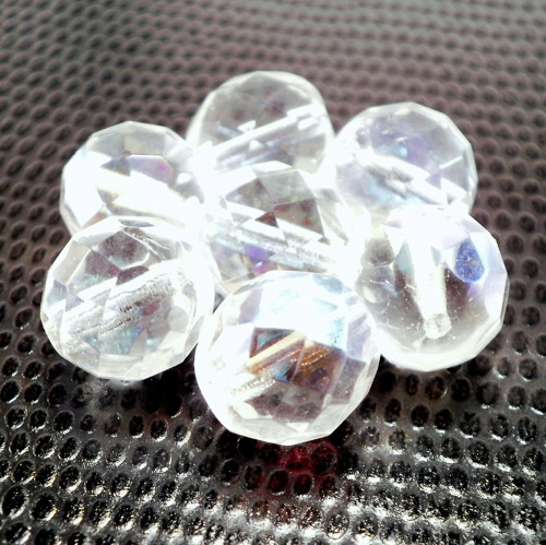 10ks České broušené ohňovky 12mm Crystal AB