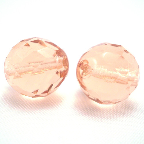 10ks České broušené ohňovky 14mm Rosaline