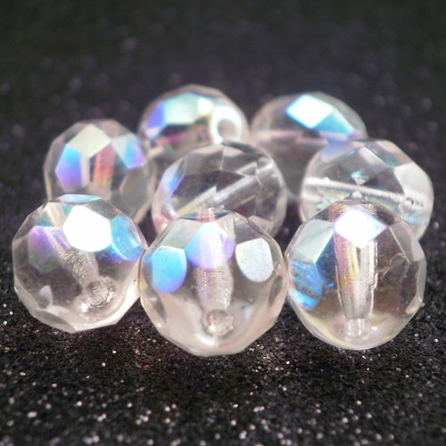 26ks České broušené ohňovky 8mm Crystal AB