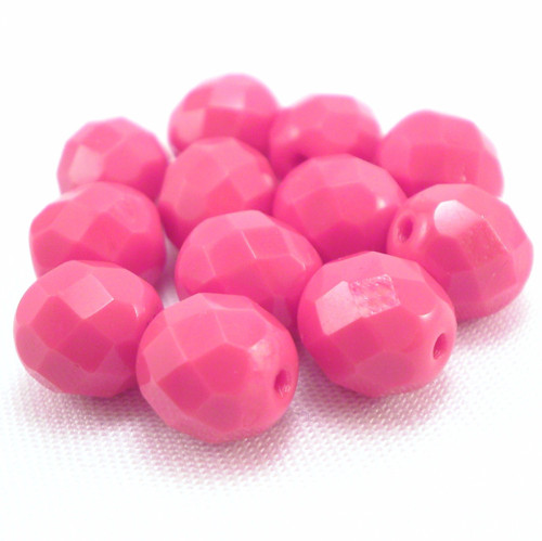 30ks České broušené ohňovky 8mm Coral Red