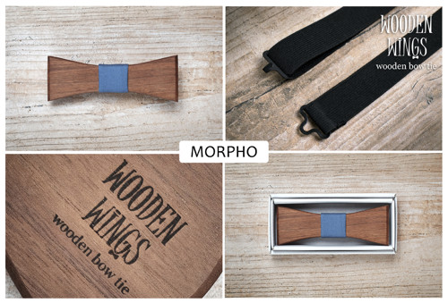 Motýlek Morpho (Am.ořech, modrý střed) — foto 1