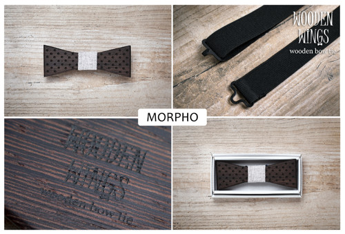 Motýlek Morpho (Wenge, sv.šedý střed) — foto 1