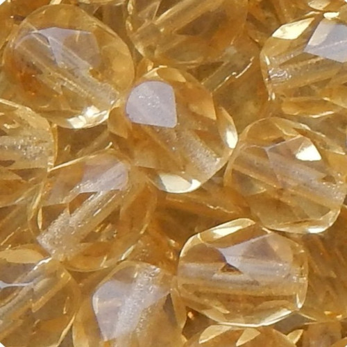 15ks České broušené ohňovky 10mm Light Topaz