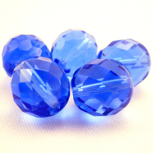 5ks České broušené ohňovky 12mm Sapphire