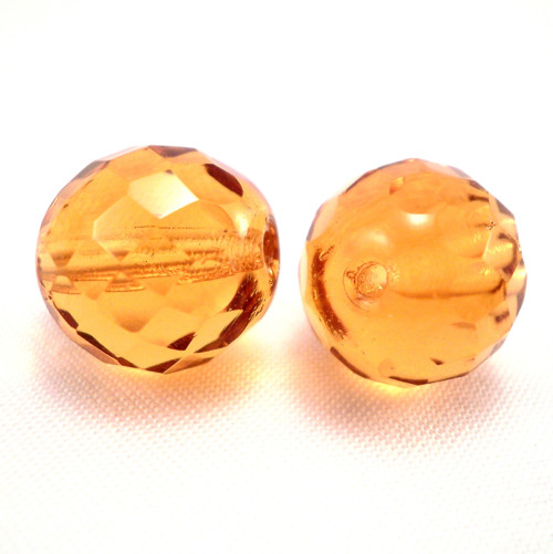 4ks České broušené ohňovky 14mm Topaz