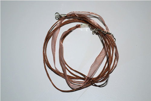 0113 organza náhrdelník - hnědá — foto 1