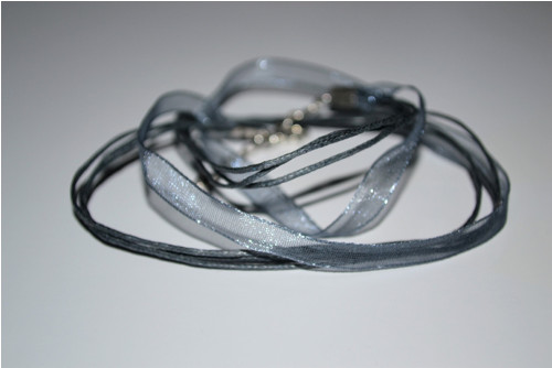 0114 organza náhrdelník - šedá — foto 1
