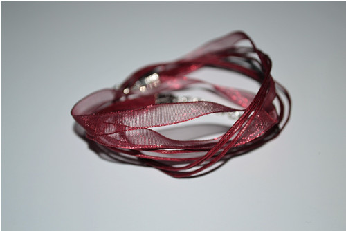 0112 organza náhrdelník - vínová — foto 1