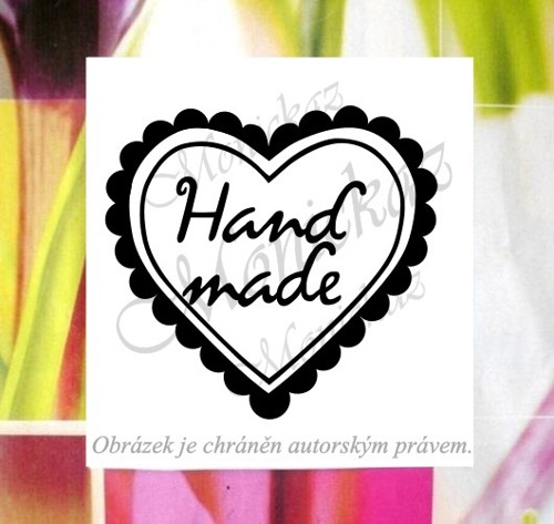 Hand made srdce 19 b). Razítko.
