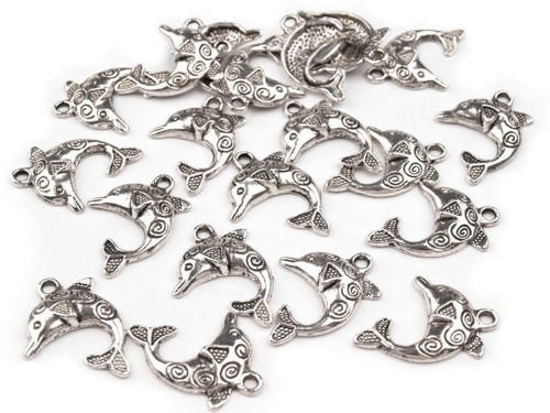 Přívěsek delfín 25 x 30 mm (1ks)