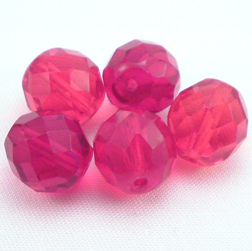 8ks České broušené ohňovky 12mm Ruby