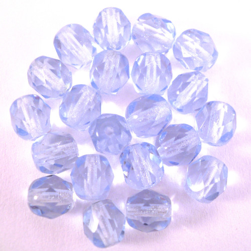 60ks České broušené ohňovky 6mm Light Sapphire