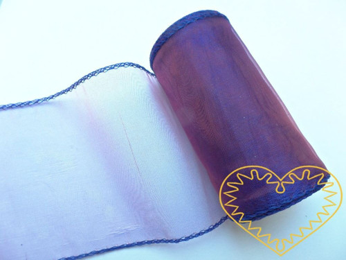 Organza fialová duha - šíře 10 cm