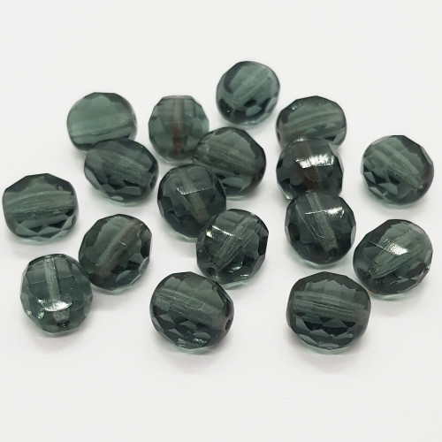 Korálky mačkané, 10x9mm, šedá, 2ks