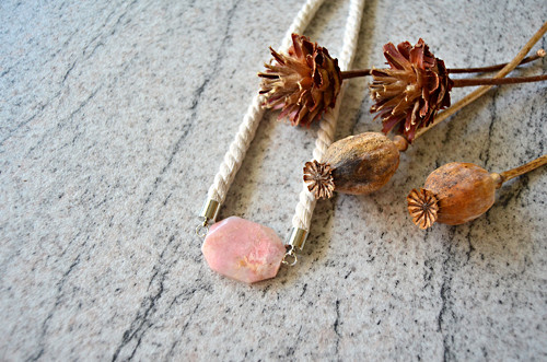 Náhrdelník Silver Thin Rope Pink Opal — foto 1