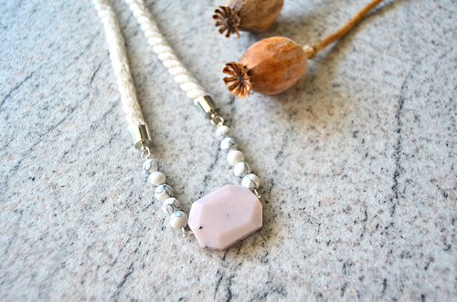 Náhrdelník Silver Rope Opal Magnesite Beads — foto 1