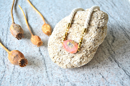 Náhrdelník Gold Beads Mini Pink Opal — foto 1