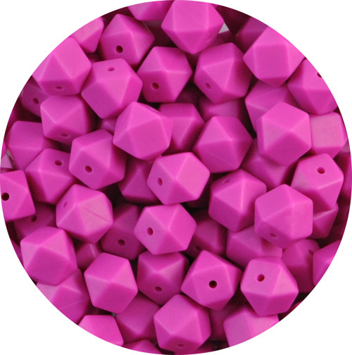 Silikonové MINI HEXAGON 10mm (4ks) - hot pink