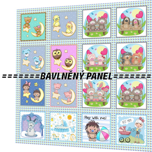 Bavlněný panel /i na pexeso/ 35 x 35 cm