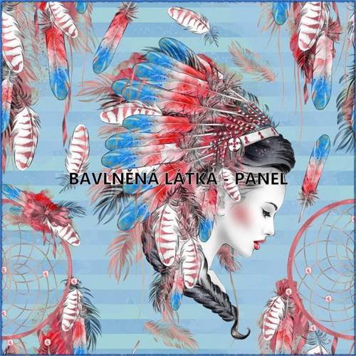 Bavlněná látka - panel 35 x 35 cm KOLEKCE BOHO