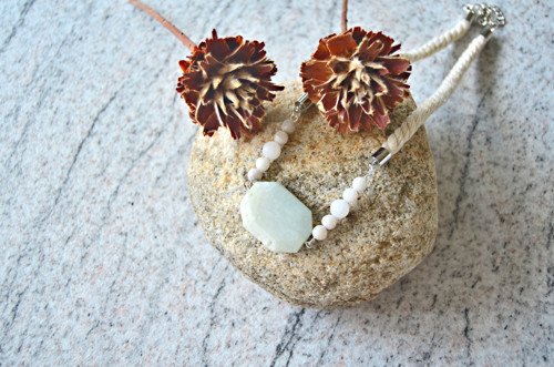 Náhrdelník Silver Rope Amazonite Agate Beads — foto 1