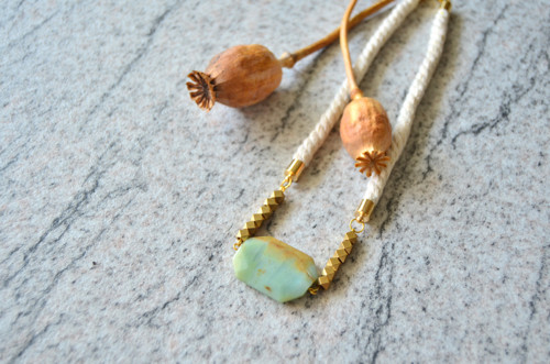 Náhrdelník Gold Rope Amazonite Gold Beads — foto 1