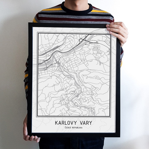 Plakát - mapa Karlovy Vary