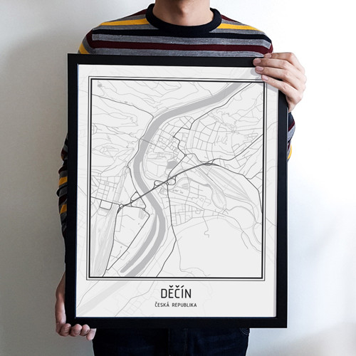 Plakát - mapa Děčín