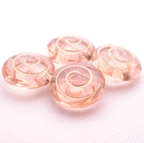 4ks Čočka 14x6mm Rosaline se Zlatým zatíráním