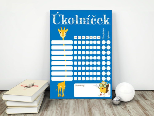 Úkolníček + 8ks magnetů - MODRÝ — foto 1