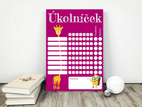 Úkolníček + 8ks magnetů - RŮŽOVÝ — foto 1