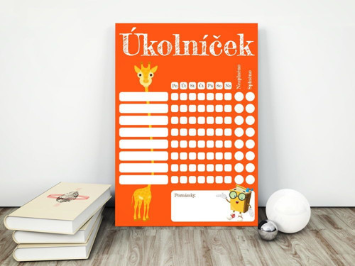 Úkolníček + 8ks magnetů - ORANŽOVÝ