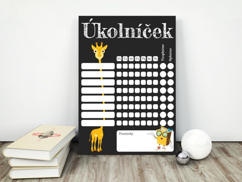 Úkolníček + 8ks magnetů - ČERNÝ — foto 1