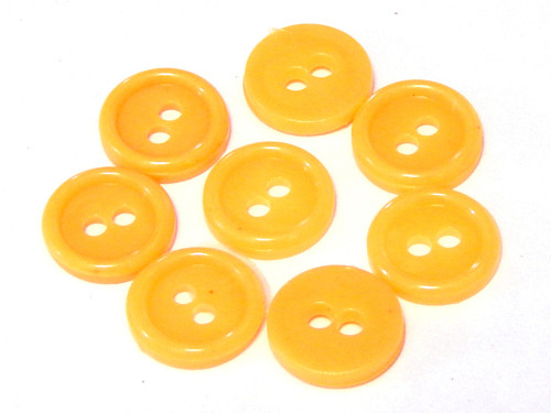 Knoflíky, balení 10ks, 12mm, oranžová