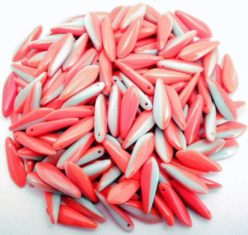 10ks Korálky Jazýčky 5x16mm Šedá Red